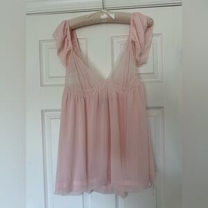 NWOT Vintage 2008 Y2K Victoria's Secret Pink Chiffon Babydoll Sexy Little Things